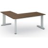 Rohový kancelársky písací stôl PRIMO FLEXIBLE, 180x180 cm, orech Rohový kancelársky písací stôl PRIMO FLEXIBLE, 180x180 cm, orech