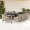 VidaXL 9-dielna súprava záhradného nábytku s podložkami, sivá, PE ratan VidaXL 9-dielna súprava záhradného nábytku s podložkami, sivá, PE ratan