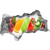Nálepka 3D diera samolepiaca Ovocie a zelenina 95x73 cm Nálepka 3D diera samolepiaca Ovocie a zelenina 95x73 cm