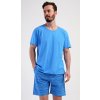 Pánske pyžamo so šortkami a krátkym rukávom modrá