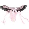 Nohavičky 2in1 Suspenderbelt with open pearl string Pink S-L Nohavičky 2in1 Suspenderbelt with open pearl string Pink S-L