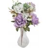 Peónia & Hortenzia kytica 48cm fialová umelá Peónia & Hortenzia kytica 48cm fialová umelá