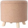 HOMESTYLING Taburet s úložným priestorom TEDDY 40 cm béžová