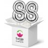Na výber číslice 1–99 - balón v tvare čísla strieborný: 88 Na výber číslice 1–99 - balón v tvare čísla strieborný: 88