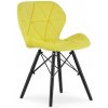 SUPPLIES LAGO Jedálenská velúrová stolička - žltá/čierny nohy SUPPLIES LAGO Jedálenská velúrová stolička - žltá/čierny nohy