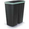 Prosperplast COMPACTA Q DUO čierny so svetlo zeleným vekom 45 l