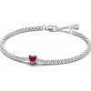 PANDORA tenisový náramek Červené třpytivé srdce 16 590041C02-16 PANDORA tenisový náramek Červené třpytivé srdce 16 590041C02-16