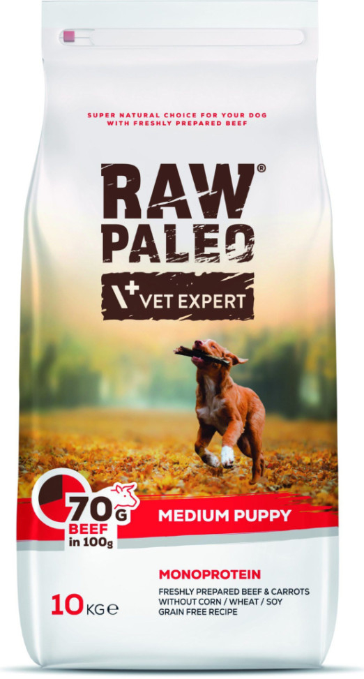 Vetexpert RAW PALEO BEEF Puppy Medium 10 KG