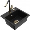 MEXEN/S MEXEN/S - Milo granitový drez 1-miska vrátane batérie Flora, čierna 6505-77-670401-57-G MEXEN/S MEXEN/S - Milo granitový drez 1-miska vrátane batérie Flora, čierna 6505-77-670401-57-G