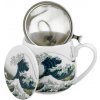 Porcelánový sudový hrnček so sitkom a krytom K. Hokusai - The Great Wave 430 ml Porcelánový sudový hrnček so sitkom a krytom K. Hokusai - The Great Wave 430 ml