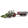 Bruder 2182 Traktor Fendt Vario 211 s čelným nakladačom a prívesom Bruder 2182 Traktor Fendt Vario 211 s čelným nakladačom a prívesom