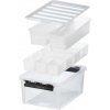 Úložný box, plastový, čierne úchytky, 7 priehradiek, SMARTSTORE Úložný box, plastový, čierne úchytky, 7 priehradiek, SMARTSTORE