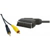 Audio/Video kábel SCART samec - CINCH samec + Jack (3.5mm) samec, 1.5m, čierny
