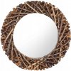 Zrkadlo VidaXL nástenné okrúhle rám drevo 600 x 600 mm Zrkadlo VidaXL nástenné okrúhle rám drevo 600 x 600 mm