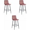 POZZA Barová stolička - tmavoružový zamat / čierne nohy x 3 9401 71 00 00 POZZA Barová stolička - tmavoružový zamat / čierne nohy x 3 9401 71 00 00