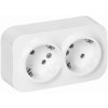 Dvojzásuvka ToDo 2x2P+E, Schuko 16A/230VAC, IP20, biela Dvojzásuvka ToDo 2x2P+E, Schuko 16A/230VAC, IP20, biela