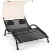 Blumfeldt Dandyland dvojité hojdacie ležadlo so strieškou proti slnku 130 x 200 cm béžové