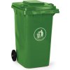 Plastová popolnica na triedený odpad 240 litrov, zelená Plastová popolnica na triedený odpad 240 litrov, zelená