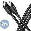 AXAGON BUCM3-CM20AB, SPEED kábel USB-C USB-C, 2 m, USB 3.2 Gen 1, PD 60W 3A, ALU, opletenie, čierna AXAGON BUCM3-CM20AB, SPEED kábel USB-C USB-C, 2 m, USB 3.2 Gen 1, PD 60W 3A, ALU, opletenie, čierna