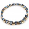 Pružné náramky z hematitu sada 2 ks - 1 sada 5 modrá zlatá Pružné náramky z hematitu sada 2 ks - 1 sada 5 modrá zlatá