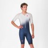 CASTELLI Cyklistická kombinéza - CORE TRI SUIT SHORT SLEEVE - modrá/biela 3XL CASTELLI Cyklistická kombinéza - CORE TRI SUIT SHORT SLEEVE - modrá/biela 3XL