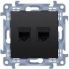 Dátová 2-zásuvka KONTAKT SIMON 10 2xRJ45 cat.5e čierna C52.01/49 Dátová 2-zásuvka KONTAKT SIMON 10 2xRJ45 cat.5e čierna C52.01/49
