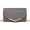Miss Lulu Kabelka - listová, clutch z PU kože, šedá Miss Lulu Kabelka - listová, clutch z PU kože, šedá