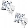 Šperky eshop - Náušnice v bielom 9K zlate - zirkónový štvorec v čírom odtieni, 5 mm S1GG41.25 Šperky eshop - Náušnice v bielom 9K zlate - zirkónový štvorec v čírom odtieni, 5 mm S1GG41.25