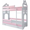 Poschodová posteľ DOM II, ružová Poschodová posteľ DOM II, ružová