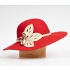 Dámsky vlnený klobúk so širokou krempou červená - 57 Dámsky vlnený klobúk so širokou krempou červená - 57