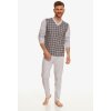 Pánske dlhé pyžamo Victor dlhé šedá / čierna