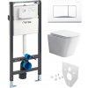 Mereo WC set - Rimless WC hranaté, modul pre sadrokartón, biele hranaté tlačidlo Mereo WC set - Rimless WC hranaté, modul pre sadrokartón, biele hranaté tlačidlo
