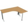 Pracovný stôl Flex, ergo, ľavý, 160x75,5x120 (60x60) cm, buk/kov Hobis Pracovný stôl Flex, ergo, ľavý, 160x75,5x120 (60x60) cm, buk/kov Hobis