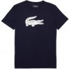 Lacoste Sport 3D Print Crocodile Breathable Jersey T-shirt navy blue/white