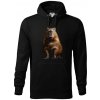 Kapybara s vypláznutým jazykom čierna fotka mikina pánska Cape s kapucňou čierna