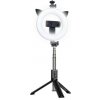 TopQ Bluetooth selfie tyč Ring Light P40D-3 s LED osvetlením čierna TopQ Bluetooth selfie tyč Ring Light P40D-3 s LED osvetlením čierna