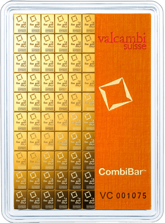 Valcambi Combi Bar zlaté tehličky 100 x 1 g
