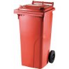 Meva Plastová popolnica 120 l PVC hranatá červená
