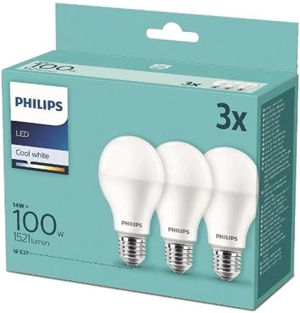 Philips LED 14 100 W, E27 2700 K, 3 ks
