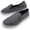 Fashion Dámske sivé slip on tenisky 01 Šedá