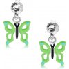 Šperky eshop - Strieborné náušnice 925, číry Swarovského krištáľ, zeleno-modrý motýľ PC21.14 Šperky eshop - Strieborné náušnice 925, číry Swarovského krištáľ, zeleno-modrý motýľ PC21.14