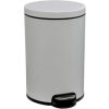 MERIDA Odpadkový Kôš s pedálom SILENT, kovový, biely, 20 l KIB415 MERIDA Odpadkový Kôš s pedálom SILENT, kovový, biely, 20 l KIB415