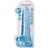 RealRock Crystal Clear 10″ dildo s prísavkou a semenníkmi 27,5 x 5,3 cm
