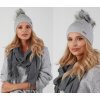 Fashionweek Dámska zimná čiapka s brmbolcom MULTICOLOR ZIZI-P8 Farba: svetlo šedá Fashionweek Dámska zimná čiapka s brmbolcom MULTICOLOR ZIZI-P8 Farba: svetlo šedá