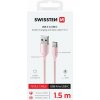 SWISSTEN DÁTOVÝ KÁBEL TEXTILE II USB / USB-C 1,5 M RUŽOVÝ SWISSTEN DÁTOVÝ KÁBEL TEXTILE II USB / USB-C 1,5 M RUŽOVÝ