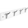 Walteco Vešiaková lišta, 450x70mm, 4 háčiky jelienok, biela MDF+nikel, FSC , 8605 Walteco Vešiaková lišta, 450x70mm, 4 háčiky jelienok, biela MDF+nikel, FSC , 8605