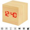 Jenifer NTR1 Budík drevená kocka s reakciou na tlesknutie, prírodný Jenifer NTR1 Budík drevená kocka s reakciou na tlesknutie, prírodný