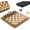 Dřevěná magnetická skládací šachovnice s ručně vyřezávanými figurami 30 × 30 cm Nové Dřevěná magnetická skládací šachovnice s ručně vyřezávanými figurami 30 × 30 cm Nové