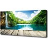 Foto obraz na plátne Vodopád v lese 100x50 cm Foto obraz na plátne Vodopád v lese 100x50 cm