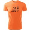 Eat sleep play - šach - Pánske tričko Fantasy športové - M ( Neon mandarine ) Eat sleep play - šach - Pánske tričko Fantasy športové - M ( Neon mandarine )